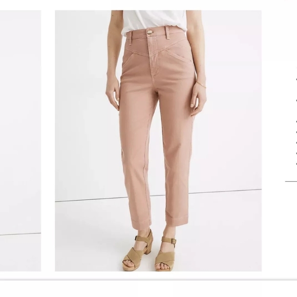 Madewell Pants - Madewell Pink Yoke Edition Tapered Pants Size 25 Classic Boho Chic Academia
